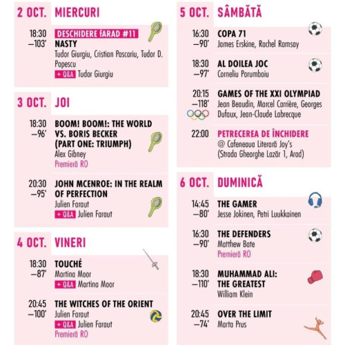 Deschiderea Festivalului Internațional de Film Documentar de la Arad