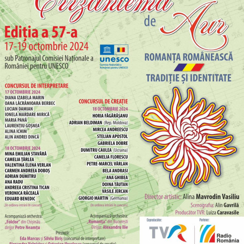 Festivalul Național de Interpretare și Creație a Romantei "Crizantema de Aur" revine la Târgoviște