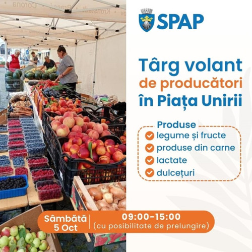 Târg volant de produse românești în Piața Unirii din Șchei