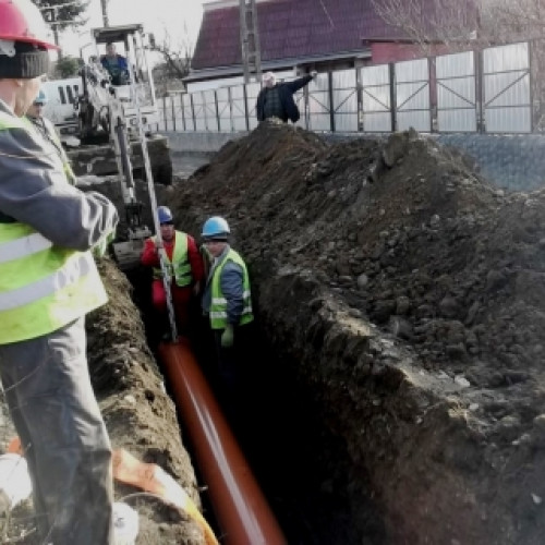 Lucrări de reparație pe strada 61 din Tăuții Măgherăuș