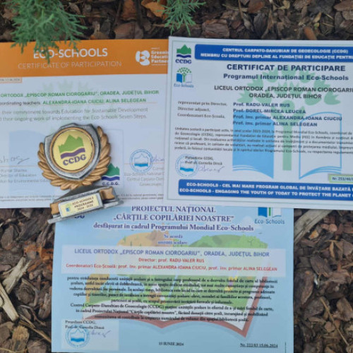 Liceul Ortodox "Episcop Roman Ciorogariu" reconfirmat ca Eco-Școală pentru perioada 2024-2026