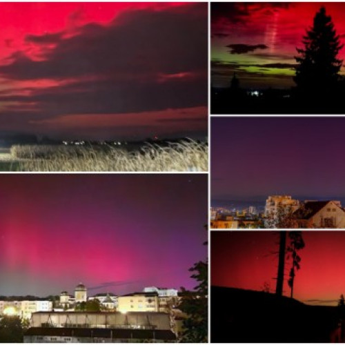Aurora boreală a iluminat cerul României