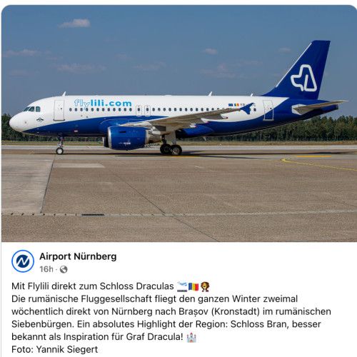 Aeroportul Nurnberg promovează legăturile aeriene cu Brașovul și Castelul Bran