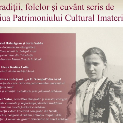 Activități culturale la Biblioteca Județeană "Alexandru D. Xenopol" Arad cu ocazia Zilei Patrimoniului Cultural Imaterial