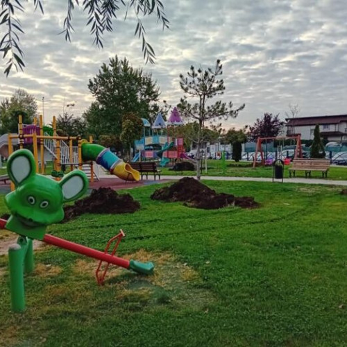 Lucrări de întreținere în parc la Chiajna