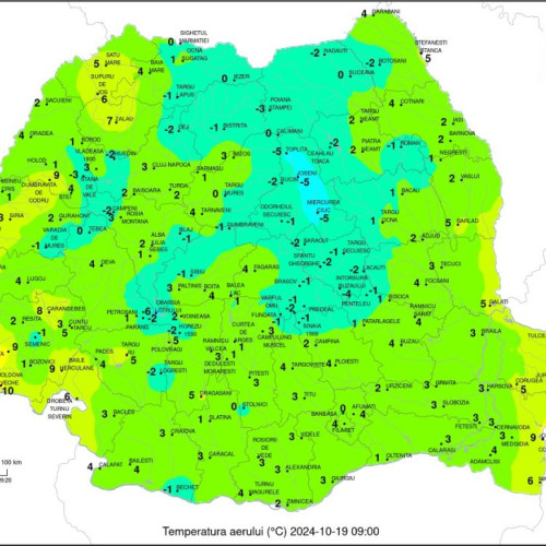 Temperaturi scăzute la începutul weekend-ului în centrul țării