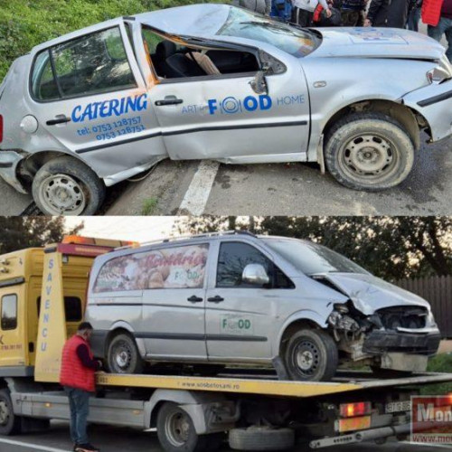 Accident rutier bizar în Botoșani între două mașini ale unei firme locale