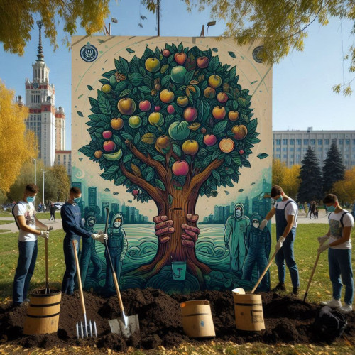 Acțiune de plantare a pomilor fructiferi și ecologizare la Campusul "Tudor Vladimirescu" din Iași