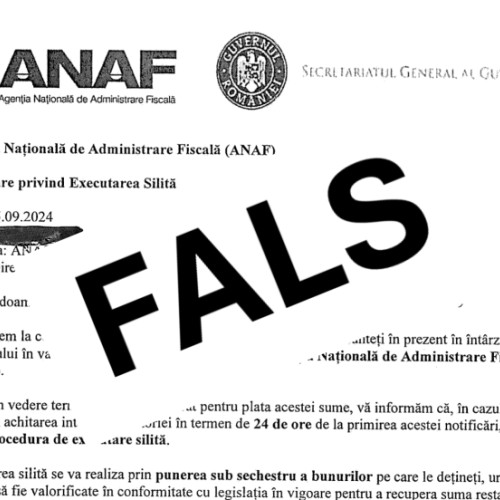 Autoritățile avertizează asupra unei campanii de emailuri false în numele ANAF