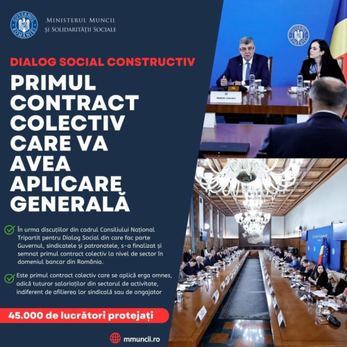 Extinderea unui contract colectiv de muncă în sectorul bancar: un pas important pentru dialogul social în România