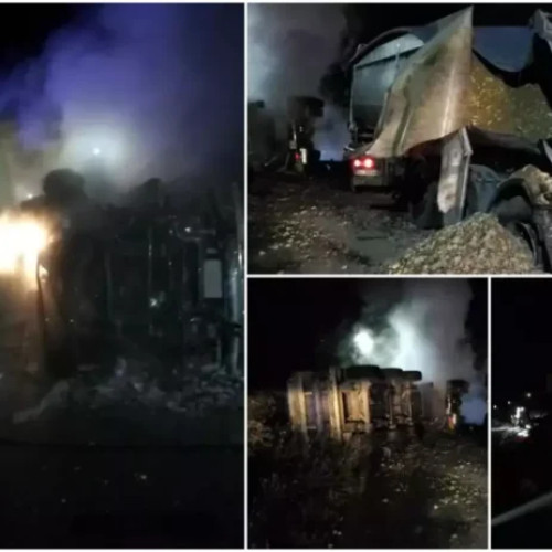 Accident rutier grav între două TIR-uri în Slatioara