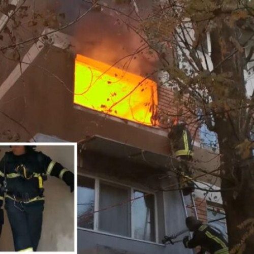 Trei copii intoxicați cu fum după un incendiu într-un bloc