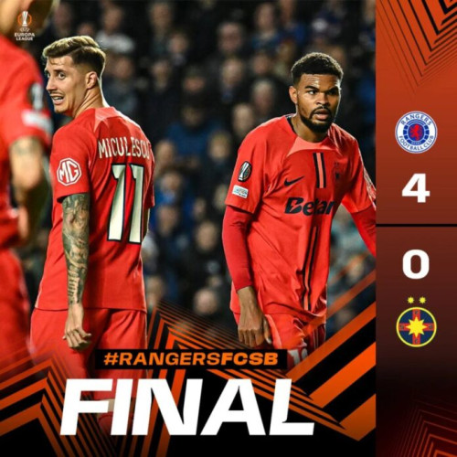 FCSB, învinsă clar de Glasgow Rangers în Europa League