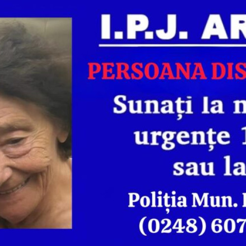Femeie de 77 de ani dispărută în Pitești, poliția cere ajutorul cetățenilor