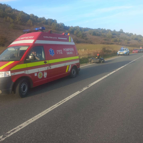 Accident rutier în Decea: o persoană rănită după o cădere cu motocicleta