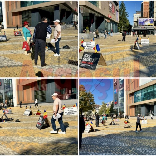 Surpriza în centrul Piteștiului: Un bărbat susține un discurs activist