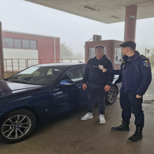 Incident la Vama Stanca: bărbat reținut pentru conducerea unui BMW neinmatriculat