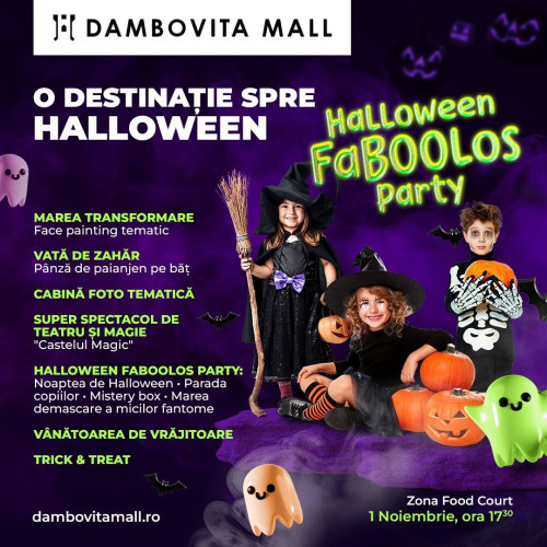 Dambovita Mall organizează o petrecere specială de Halloween pentru copii