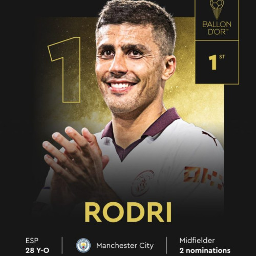 Rodri, câștigătorul Balonului de Aur pe 2024