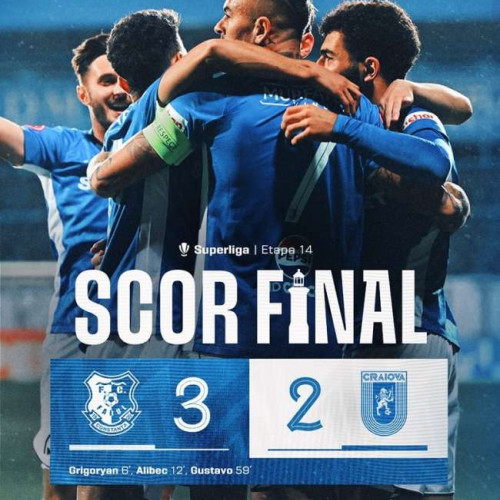 Farul Constanța învinge Universitatea Craiova cu 3-2