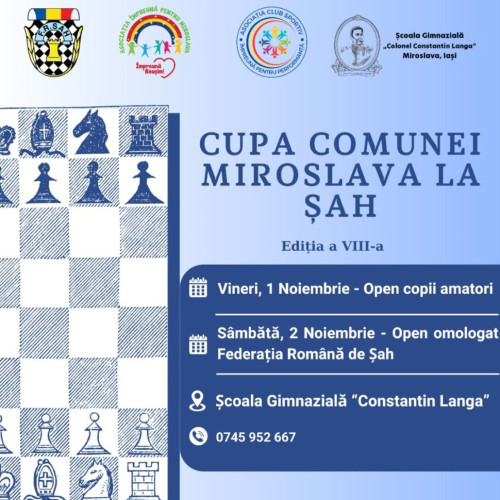 Cupa comunei Miroslava la șah, o competiție dedicată iubitorilor șahului