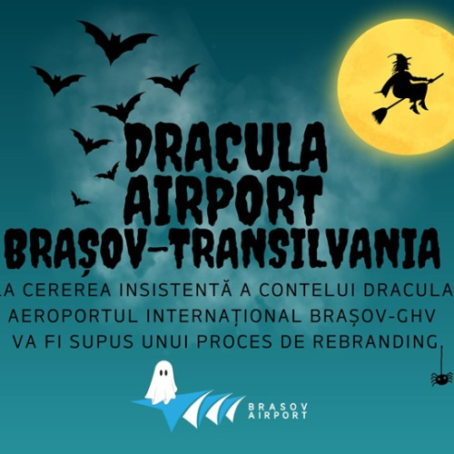 Aeroportul Internațional Brașov-Ghimbav devine "Dracula Airport" de Halloween