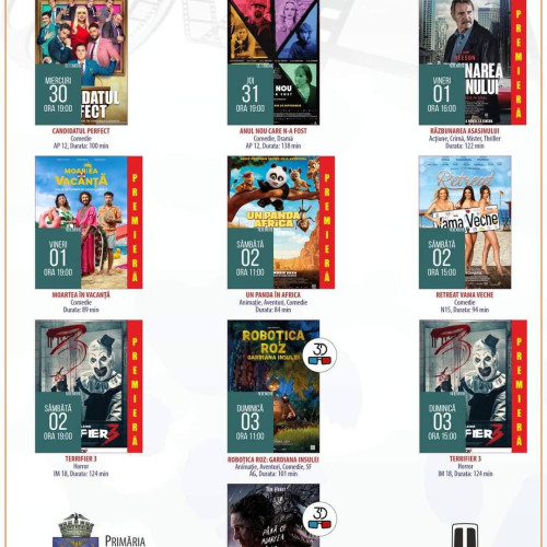 Oferta proiecțiilor de filme la Cinema Independența Târgoviște, între 30 octombrie și 3 noiembrie 2024