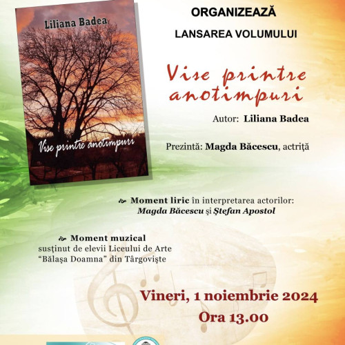 Lansarea volumului "Vise printre anotimpuri" la Biblioteca Județeană Dâmbovița