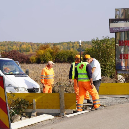 Lucrările pe DJ 720 A avansează rapid pentru îmbunătățirea traficului