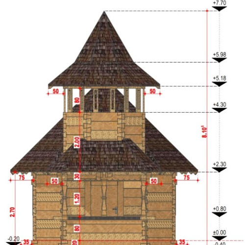 Proiect de construcție a unei biserici de lemn la Muzeul Satului Vrancean