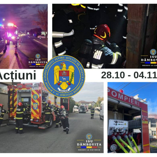 Intervenții numeroase ale pompierilor din Dâmbovița, în ultima săptămână