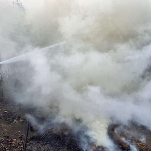 Incendiu de proporții în Stroiesti: 15 tone de furaje distruse