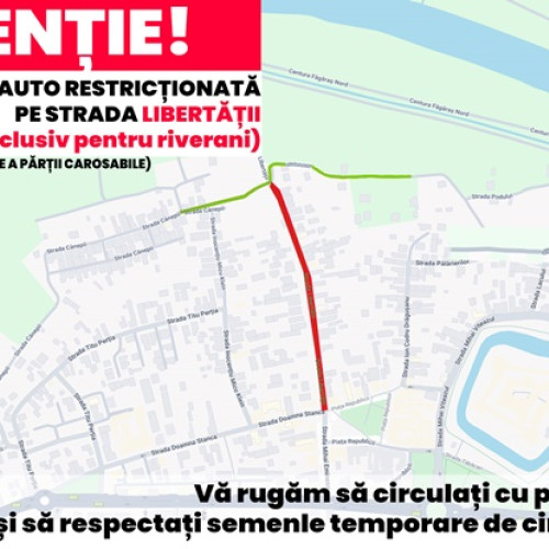 Strada Libertății din Făgăraș închisă circulației rutiere de astăzi