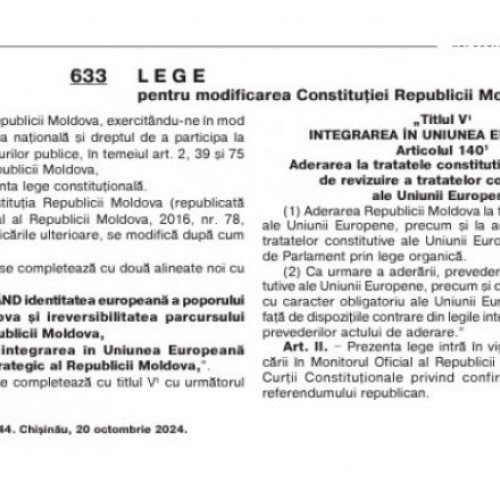 Curtea Constituțională a Republicii Moldova confirmă rezultatele referendumului pentru integrarea în Uniunea Europeană