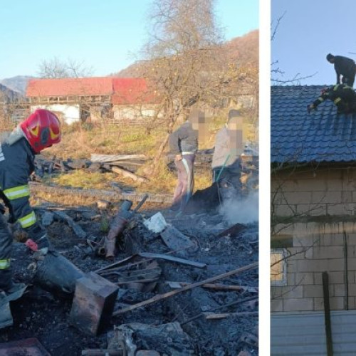 Incendiu în comuna Grosii Tiblesului, pompierii intervin rapid