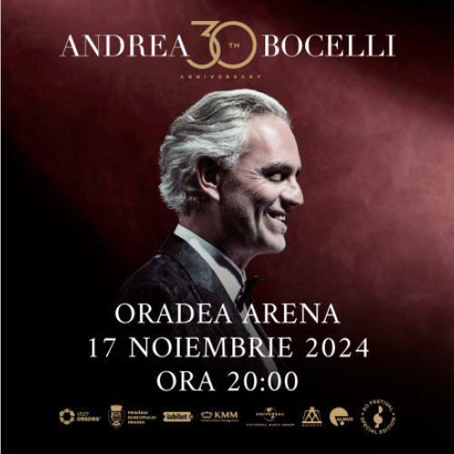 Concertul mult așteptat al tenorului Andrea Bocelli, pe 17 noiembrie la Oradea Arena
