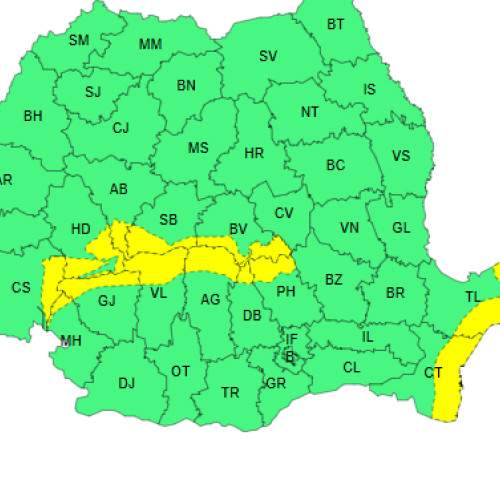 Alertă meteo: Cod galben de vânt și ninsori în sud-estul României