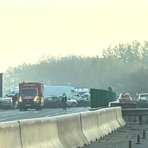 Accident pe autostrada A3, cu 11 autoturisme implicate