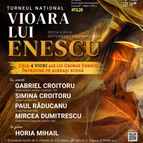 Recitalul "Vioara lui Enescu" aduce mari violoniști la Galați