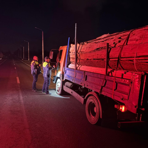 Acțiune a poliției din Bucecea pentru verificarea transportului de material lemnos