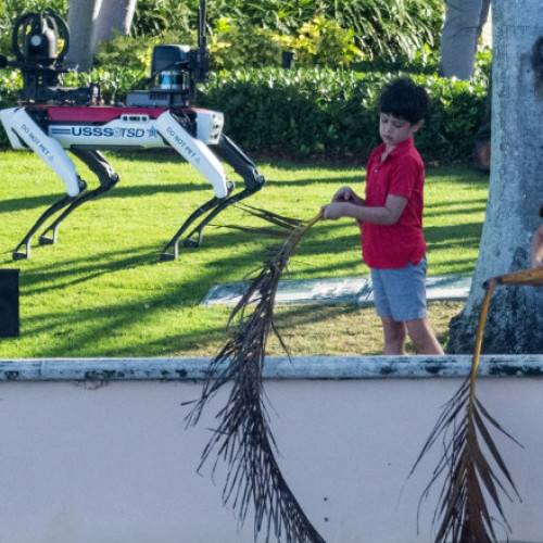 Un câine robot, “Spot”, patrulează resortul Mar-a-Lago al lui Trump