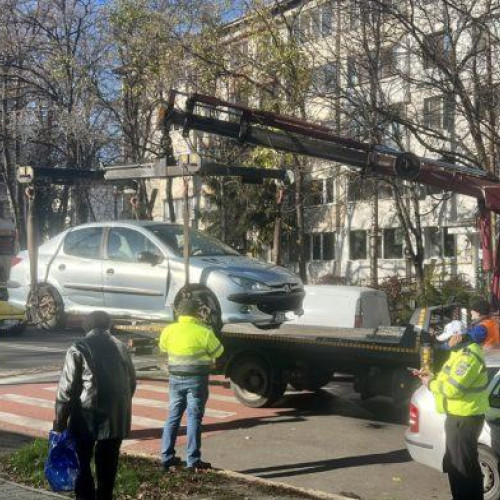 Incident cu o mașină parcată pe trecerea de pietoni în Botoșani