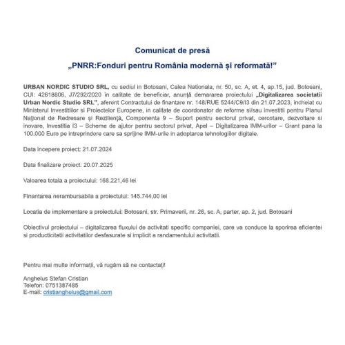 PNRR: Fonduri pentru o Românie modernă și reformată