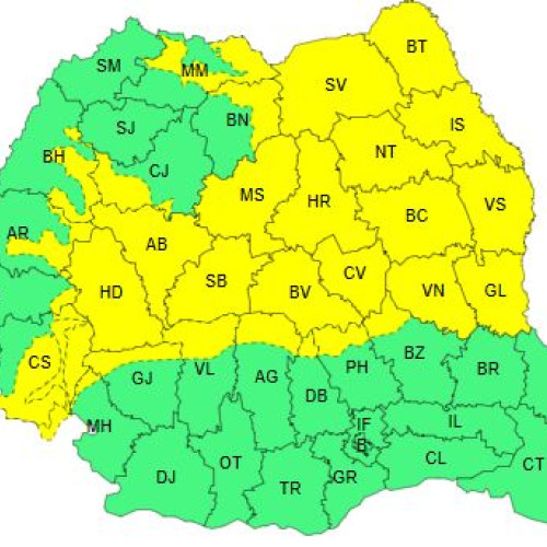 Avertizări de vreme rea în România