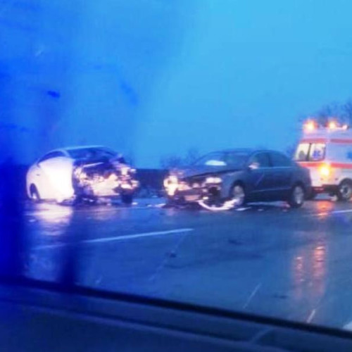 Intervenție a poliției la un accident rutier pe DN2 E85