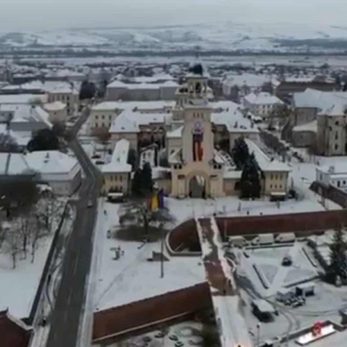 Cetatea Alba Carolina, acoperită de zăpadă în ajunul Crăciunului
