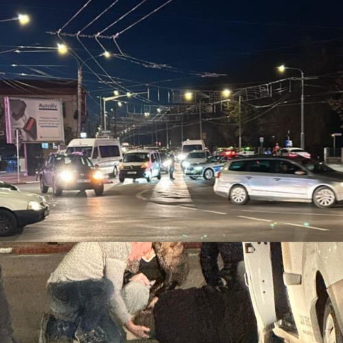 Accident rutier la Târgu Jiu, un pieton a fost rănit