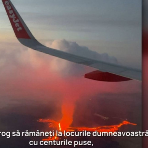Imagini spectaculoase cu un vulcan islandez în erupție
