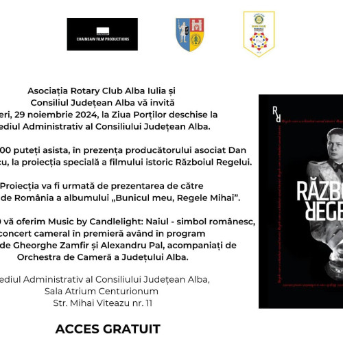 Prezentare specială a filmului "Războiul Regelui" la Consiliul Județean Alba
