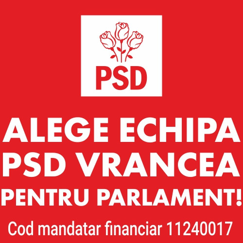 Pe 1 decembrie, susține echipa PSD Vrancea pentru Parlament!
